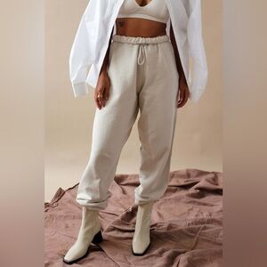 JOAH BROWN Women's Cream Oversized Jogger Pants S/M